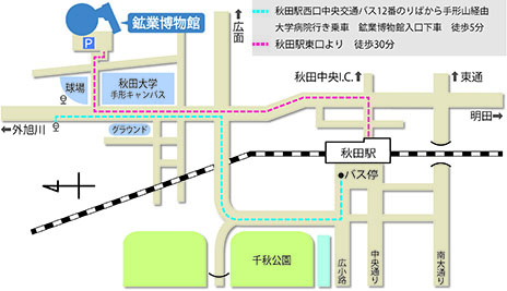 秋田駅からの地図