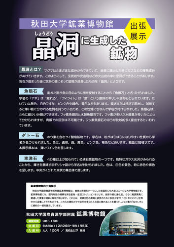 晶洞の鉱物パネル