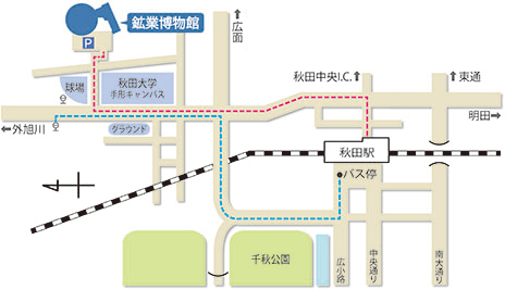 秋田駅からの地図